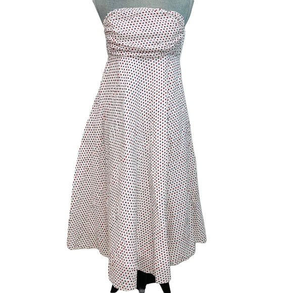 J. Crew Dresses & Skirts - ❤️🤍💙 J. Crew Strapless Seersucker Polka Dot Dress Size 10 EUC